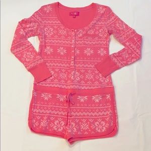 EUC Victoria’s Secret Pink Waffle-knit Romper